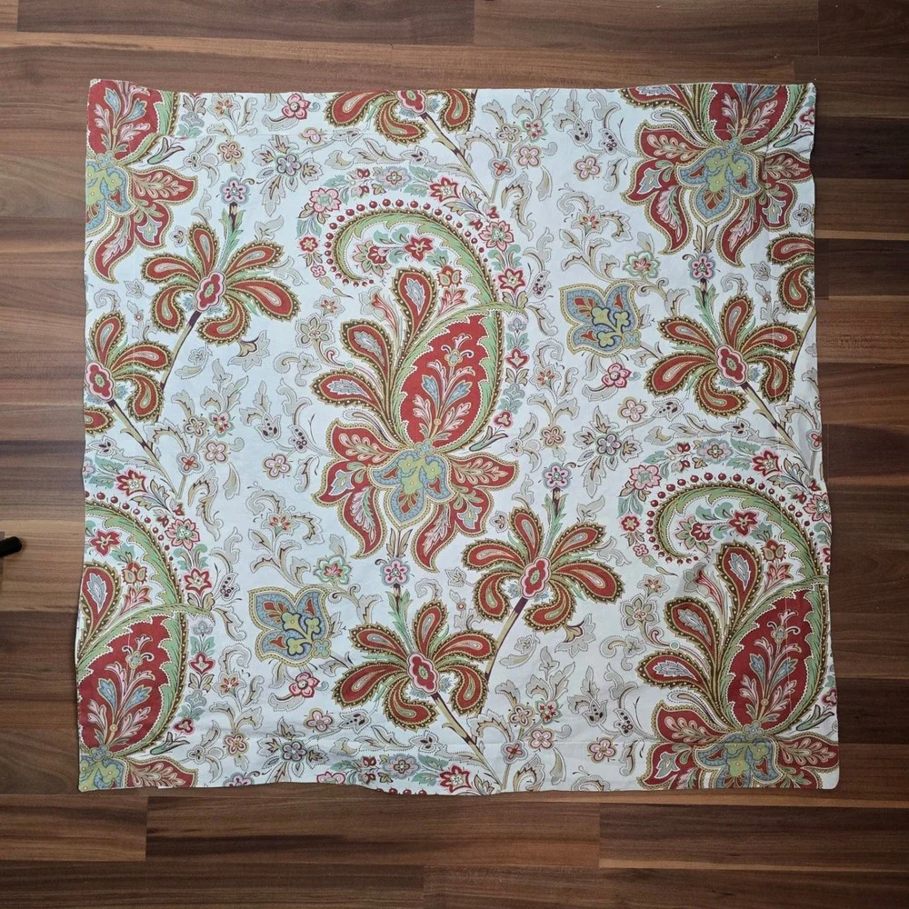 Pottery Barn Caesarea‎ King Duvet Cover Euro Sham Paisley Organic Cotton 2014